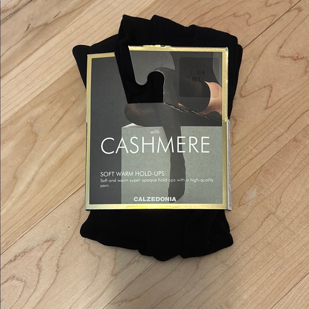 Black Cashmere Hold-Ups